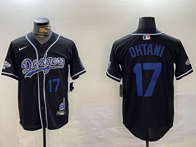 Men Los Angeles Dodgers #17 Ohtani Black Game 2024 Nike MLB Jersey style 12021->los angeles dodgers->MLB Jersey